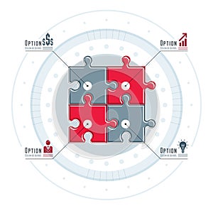 Creative business infographics concept, puzzle elements idea, la