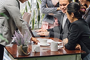 Creative business meeting in a cafe