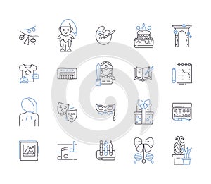 Creative business outline icons collection. Innovative, Profitable, Dynamic, Entrepreneurial, Promotional, Resourceful