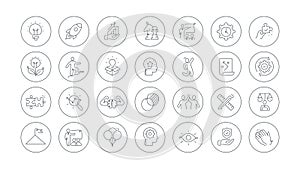 Creative business solutions. Editable Stroke Icons.