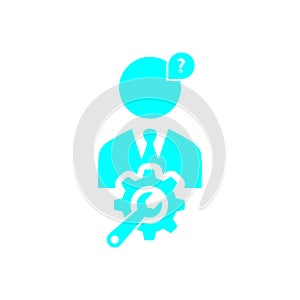 Creative business solutions cyan icon