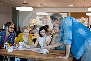 Creative business team having a meeting at desk