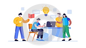 Creative Business Team Working Together on Ideas Vector, vector design Generative AI