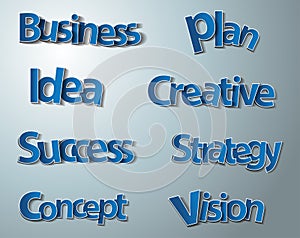 Creative business words set