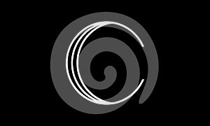 Creative C letter logo monogram, parallel lines linear stylish design