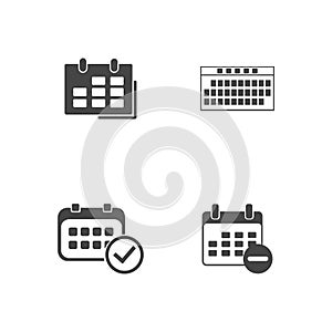 creative calendar icons set. Date icons set. Vector illustration