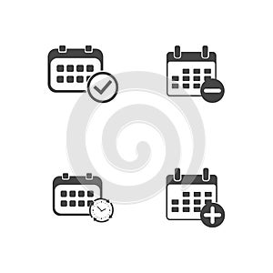 creative calendar icons set. Date icons set. Vector illustration
