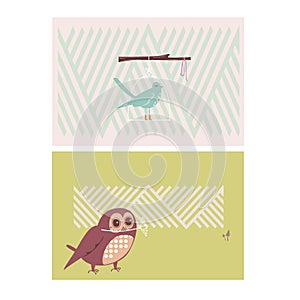 Creative cards with birds