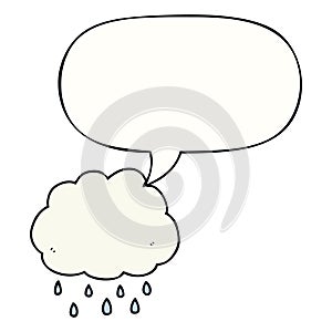 A creative cartoon rain cloud and speech bubble