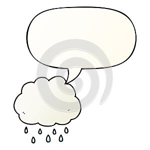 A creative cartoon rain cloud and speech bubble in smooth gradient style