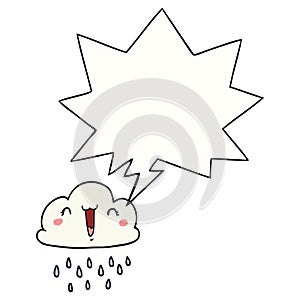 A creative cartoon storm cloud and speech bubble