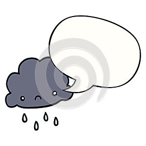 A creative cartoon storm cloud and speech bubble