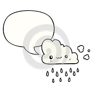 A creative cartoon storm cloud and speech bubble