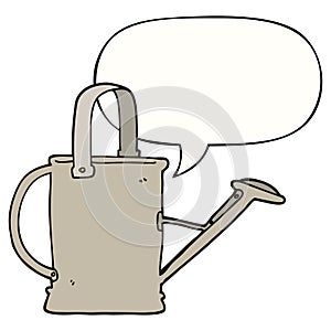 A creative cartoon watering can and speech bubble