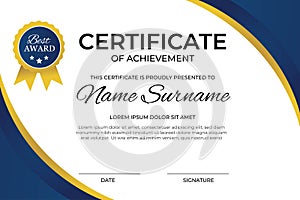 Creative Certificate of Achievement Award Template