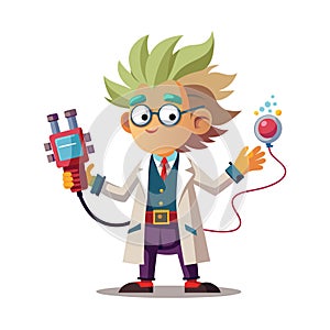 Creative Cartoon Eccentric Inventor Character