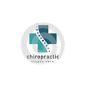 Creative Chiropractic Concept Logo Design Template.