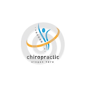 Creative Chiropractic Concept Logo Design Template.