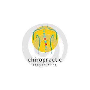 Creative Chiropractic Concept Logo Design Template.