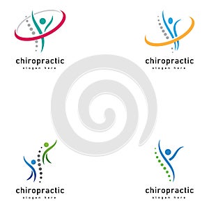 Creative Chiropractic Concept Logo Design Template.