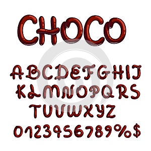 Chocolate font type on white background
