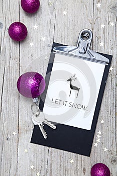 Creative Christmas Background with a key