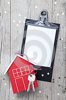 Creative Christmas Background with a key