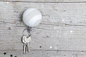 Creative Christmas Background with a key