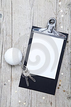 Creative Christmas Background with a key