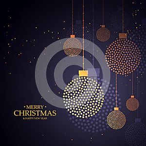 Creative christmas balls design made with small dots