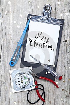 Creative Christmas Card for an electrican business