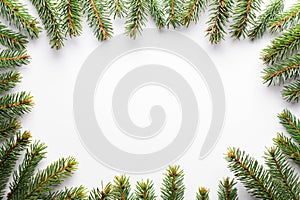 Creative Christmas holidays background with fir twigs