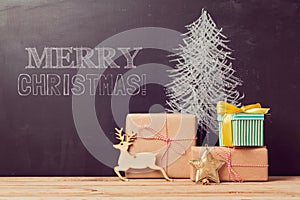 Creative Christmas tree background with gifts