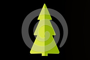 Creative Christmas tree formed from curled corner paper, 3D rend