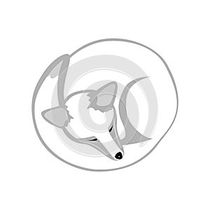 Creative circle fox logo vector, Round Fox Logo Template tattoo