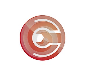 Creative Circle Letter C and Wrench Logo Vector.