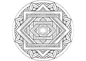Creative Circle Shape of the Mantra Mandala Drawing by Art By Uncle