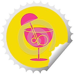 A creative circular peeling sticker cartoon fancy cocktail