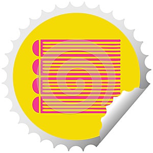 A creative circular peeling sticker cartoon stack of books