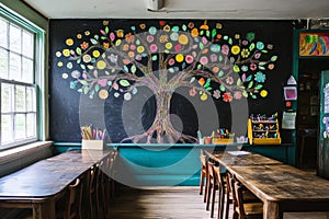 Creative Classroom with Tree Mural