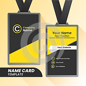 Creative and clean corporate name card template. Vector illustration. Stationery design