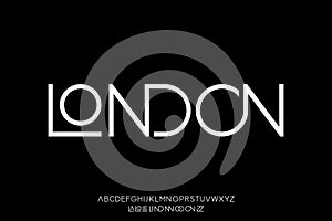 Creative clean sans serif ligature typography style font vector. Modern minimalist typeface alphabet