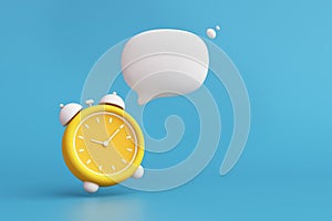 creative clock with lemon or orange concept. alarm clock chat box sound time past present future routine time morning noon evening
