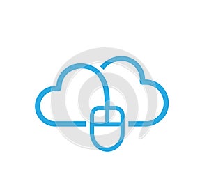 Creative Cloud and Computer Mouse Logo Vector Design