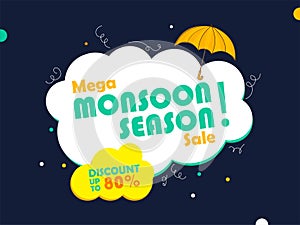 Creative cloudy monsoon season mega sale with heavy discount sale