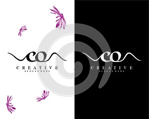 Creative co, oc letter logo design vector photo