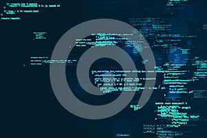 Creative coding html language on background. Web developer and programming concept