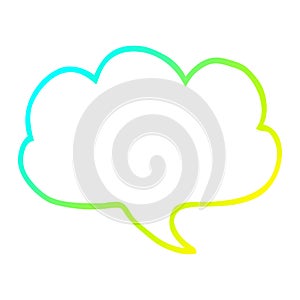 A creative cold gradient line drawing cartoon expression bubble