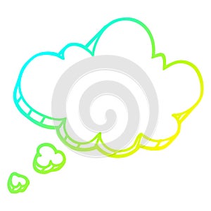 A creative cold gradient line drawing cartoon expression bubble