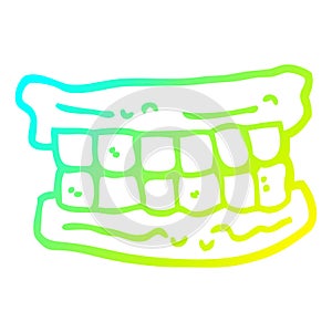 A creative cold gradient line drawing cartoon false teeth